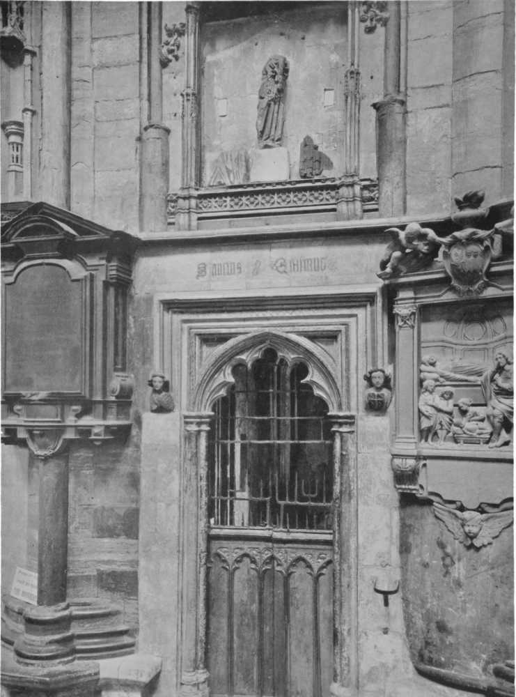 CHAPEL OF OUR LADY OF THE PEW. Doorway from N. ambulatory