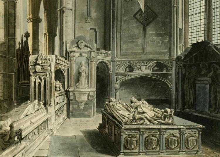 Chapel St John Baptist, Westminster Abbey, showing narrow doorway knocked through from the Chapel of Our Lady of the Pew