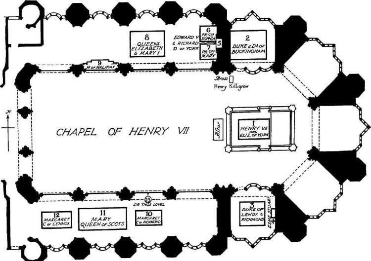 Plan of Henry VII's Chapel, Westminster Abbey