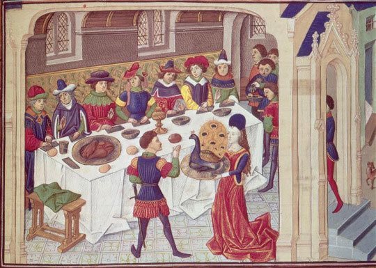 roast peacock for medieval banquet